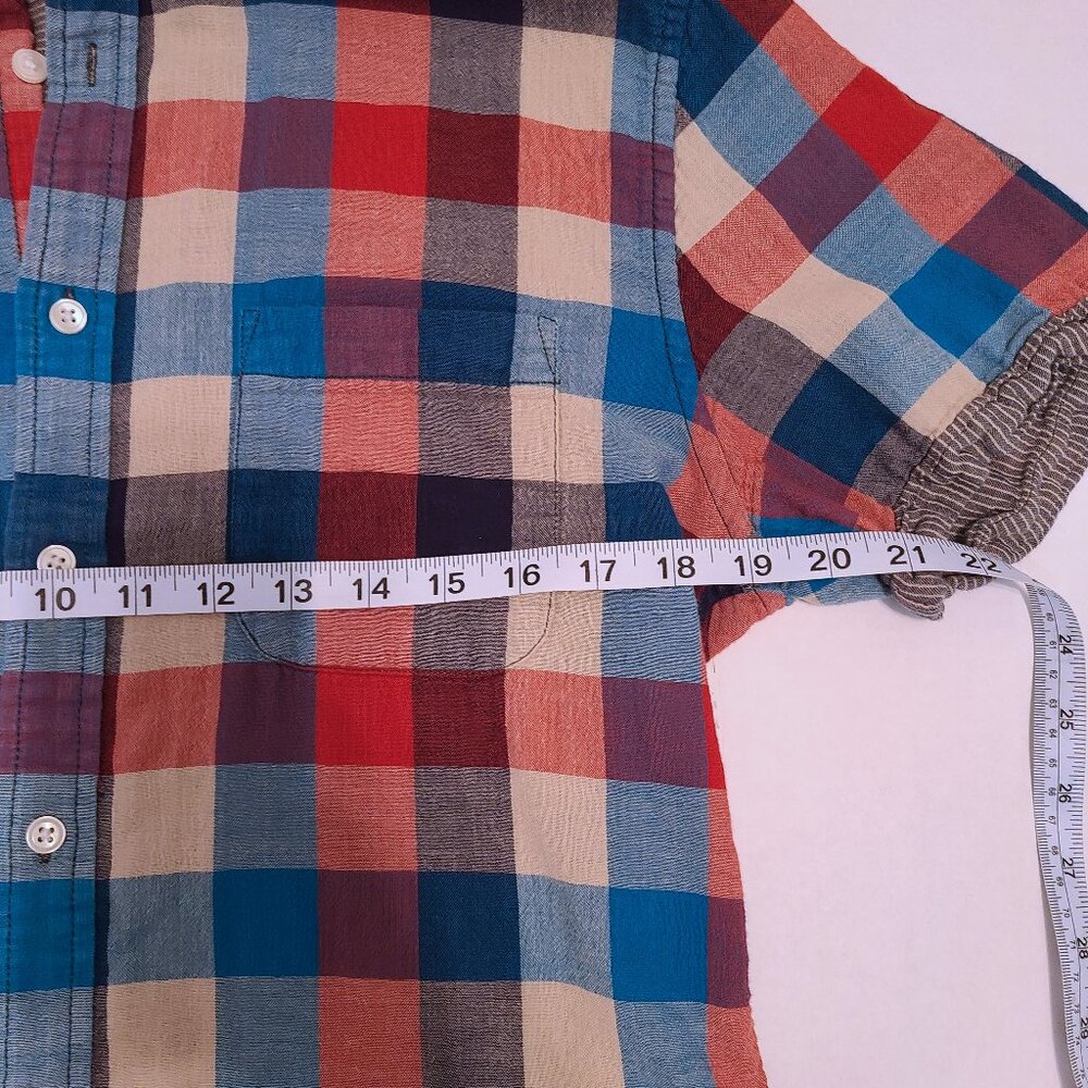 Merona Red, Blue & Cream Plaid Button-Down Shirt β Size M - Picture 4 of 8